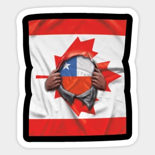 Chile Flag Canadian Flag Ripped - Gift for Chilean From Chile Sticker